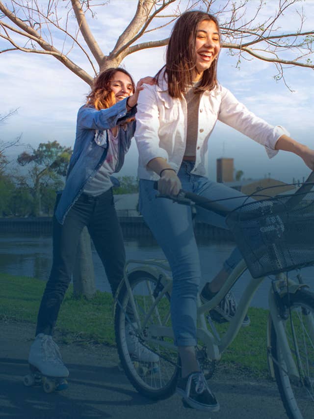 riding a bicycle