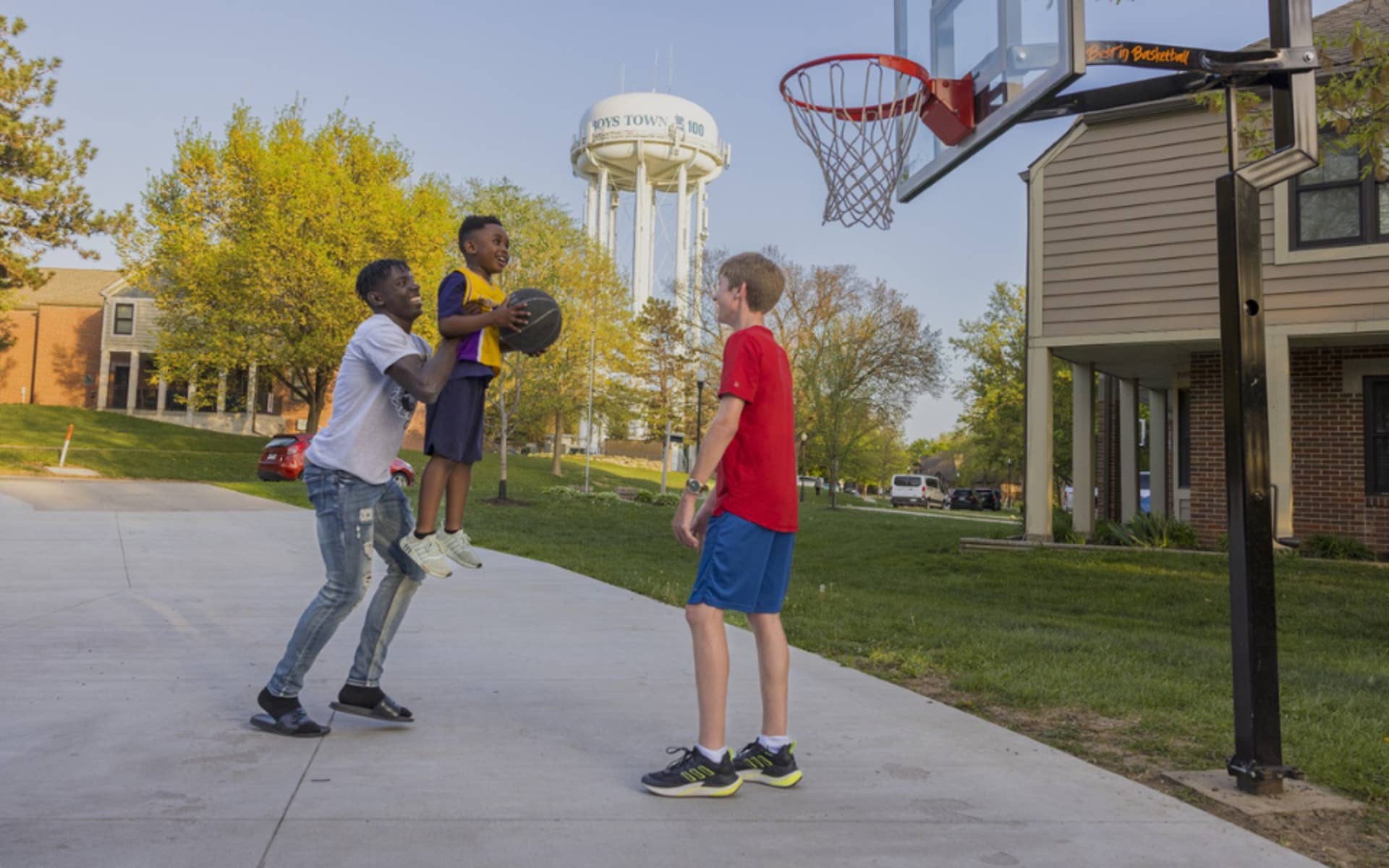 Family Playing Basketball