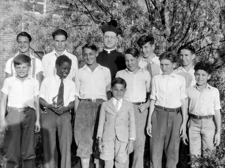 Father Flanagan with the children of Boys Town