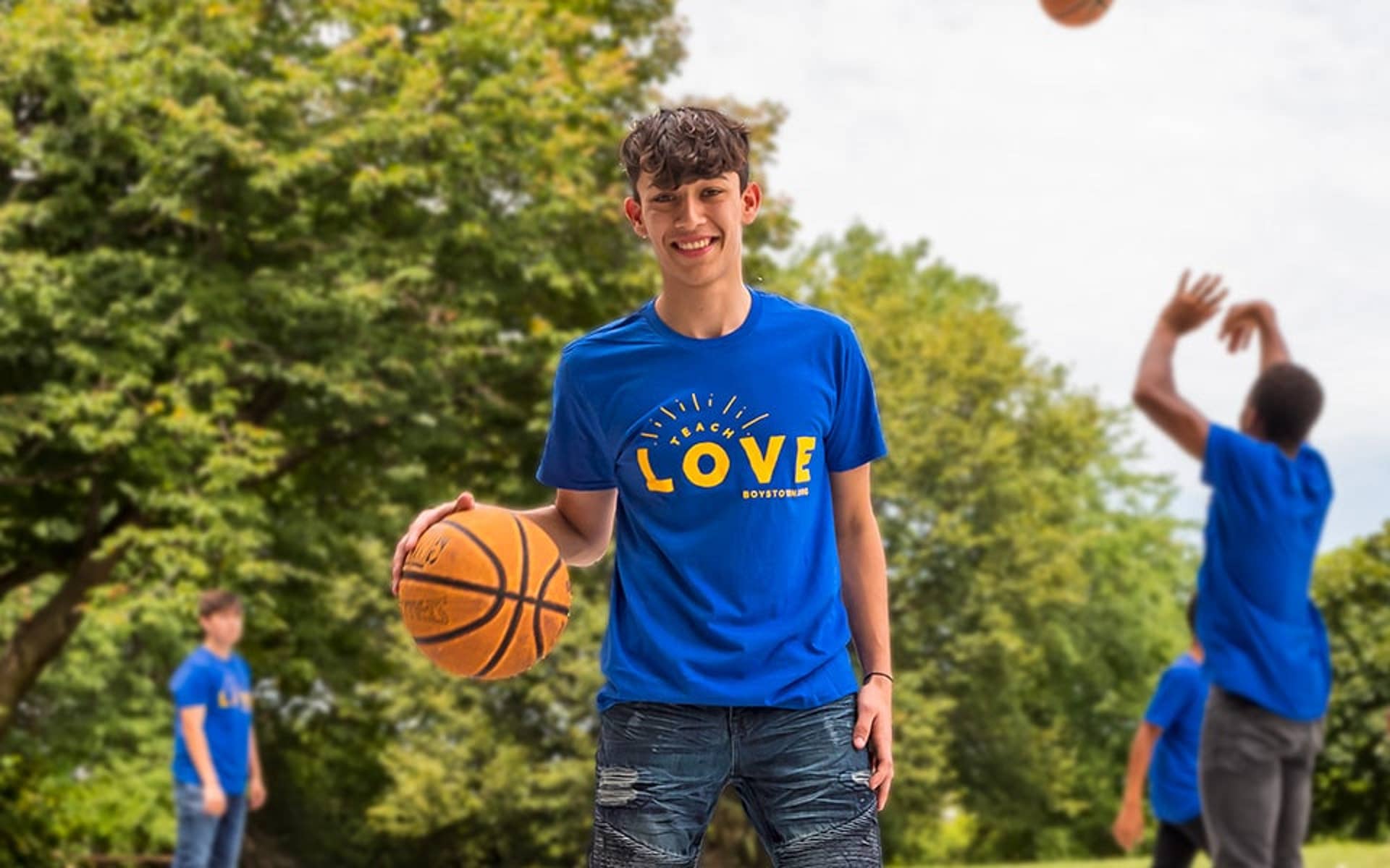 Boys Town Youth Playing Basketball