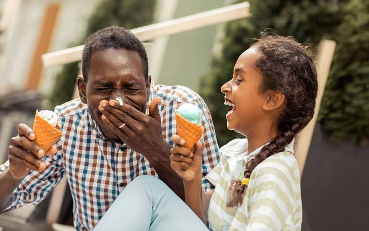 Father and Daughter Having A Good Time