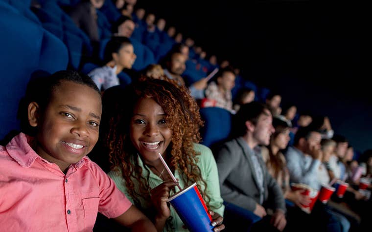 teenagers in movie theater