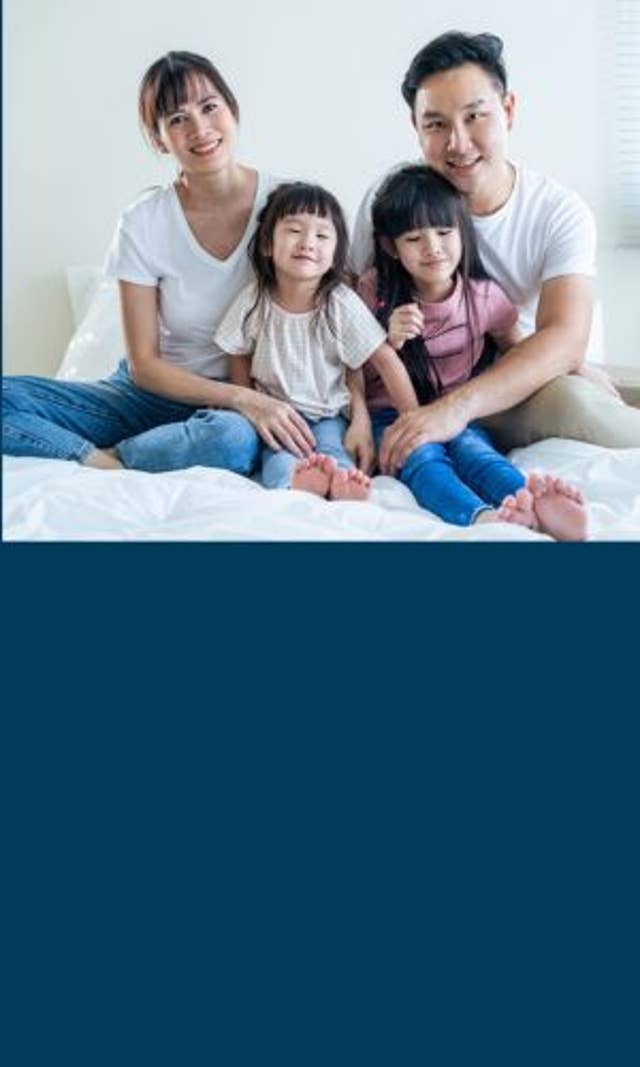 Mom and dad with their kids