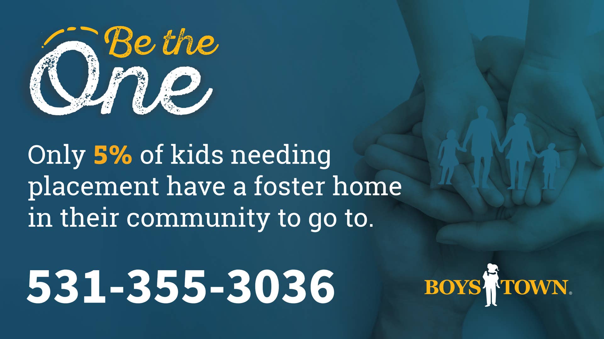 Omaha Foster Care, only 5% of kids have a foster home to go to